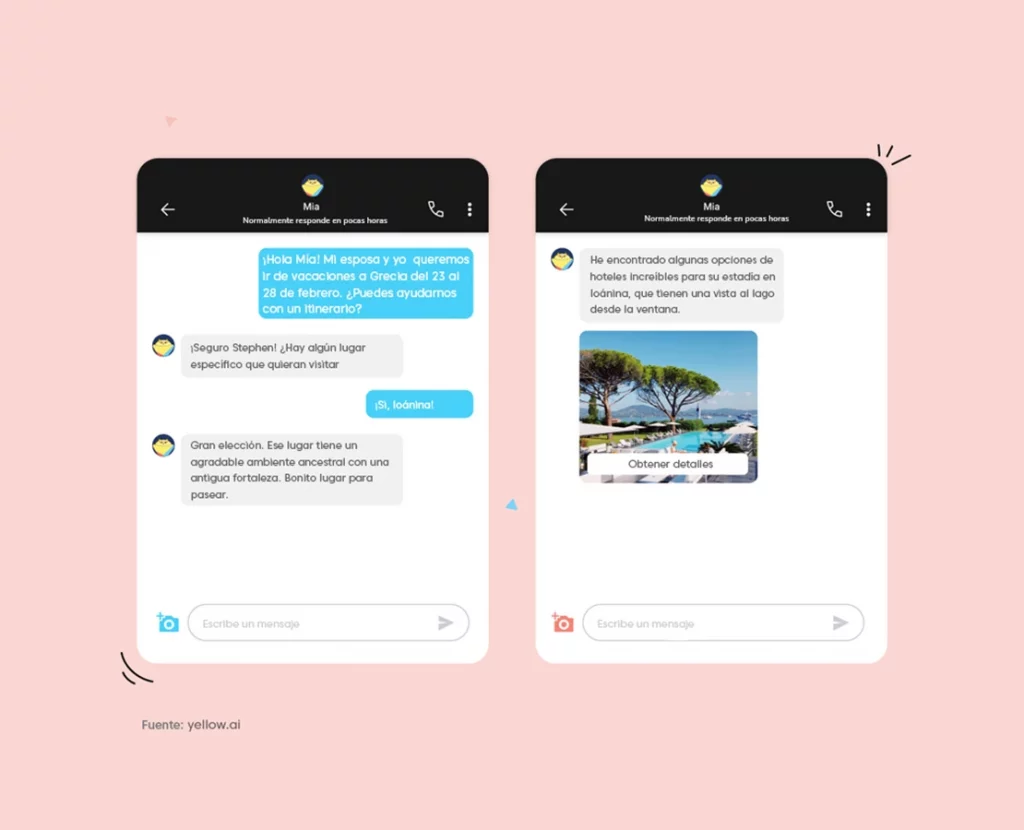 Chatbot para agencias de viajes y hoteles 