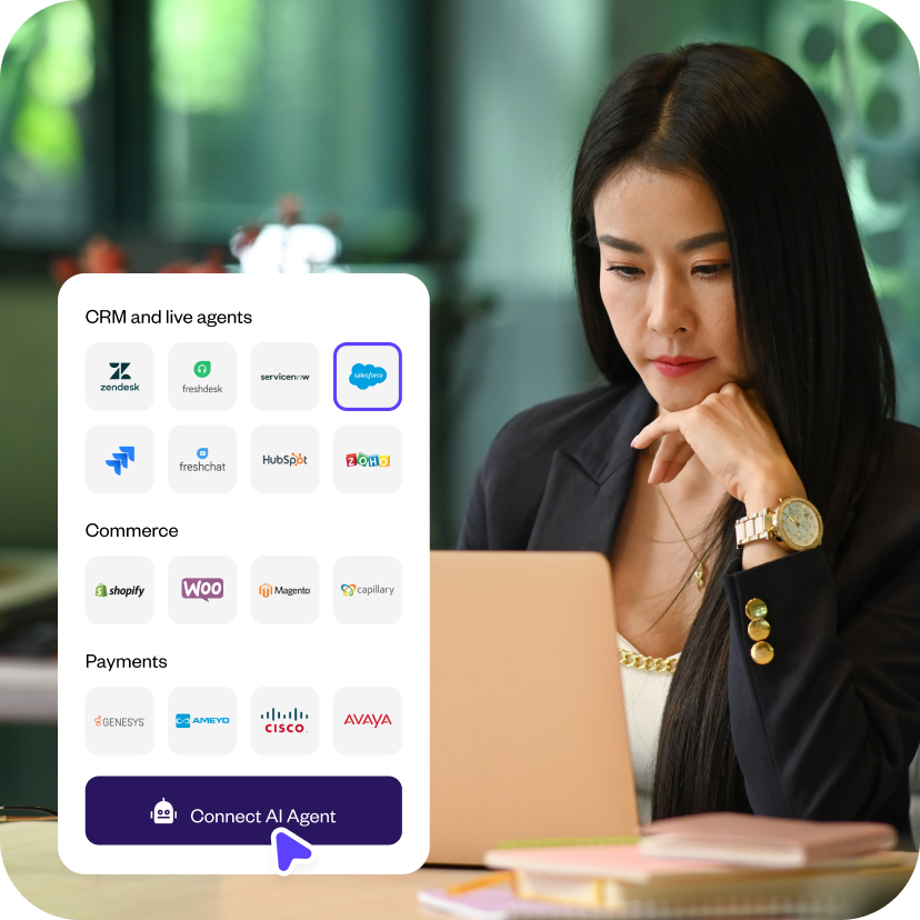 Yellow.ai facilitates seamless backend integration for Lion Parcel with Salesforce (SFDC) and Lion Parcel Order Management System (OMS), enabling the automatic generation of tickets in Salesforce Service Cloud for live chat support.  These integrations ensure a more responsive and tailored experience.