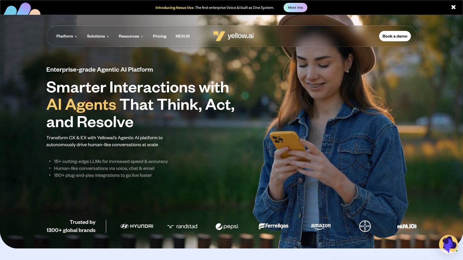 Screenshot from https://yellow.ai