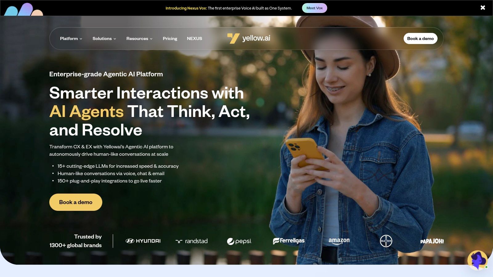 Screenshot from https://yellow.ai