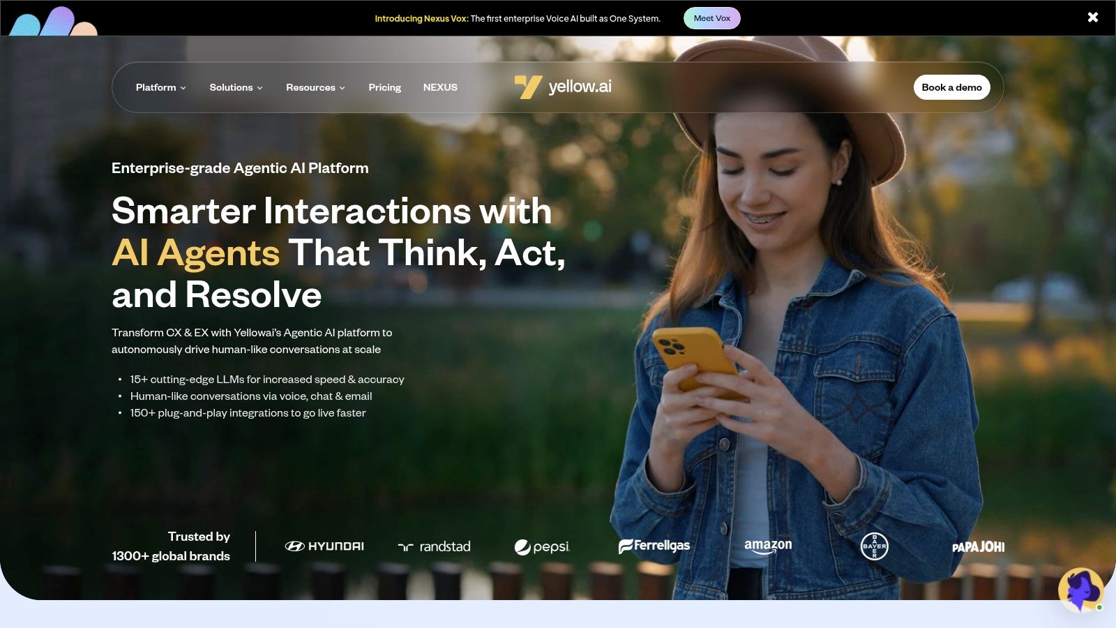 Screenshot from https://yellow.ai