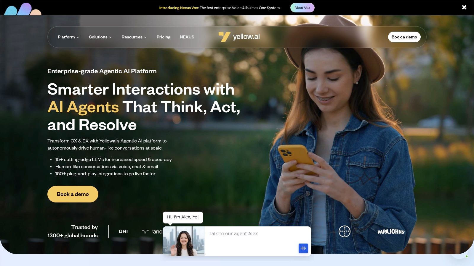 Screenshot from https://yellow.ai