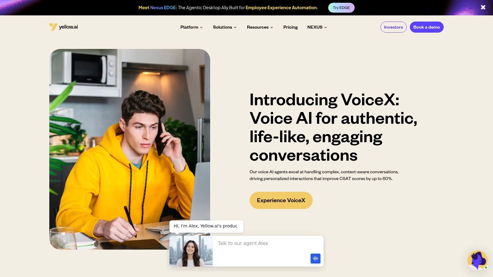 Voice AI Agents for Customer Service | Yellow.ai